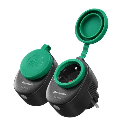 Produktbild von DEWENWILS WLAN Steckdose Außen, Smarte Steckdose mit Alexa, 2 Set, IP44, 3680W