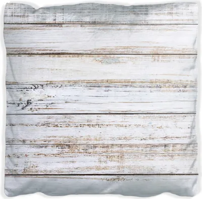Produktbild von Wallario Premium Kissen, weiche Oberfläche, mit Motiv Helle Holzstruktur - Muster - Alter Dielenfußboden, Größe: 30 x 30 cm, mit weißer Rückseite
