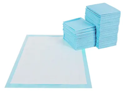 Obrázok produktu pre Podložky pre šteňatá FEANDREA, 90 x 60 cm, 100 kusov, modro-biele, model PTD90B