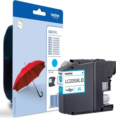 Obrázek produktu pro Brother LC225XLCBP, Azurová, 1 kusů, 1200 str., Balení po jednom
