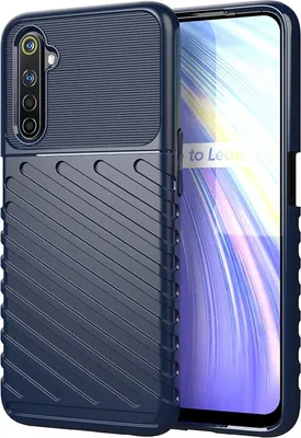 Produktbild von Mobigear Groove  Realme 6 Hülle Flexibles TPU Backcover - Blau
