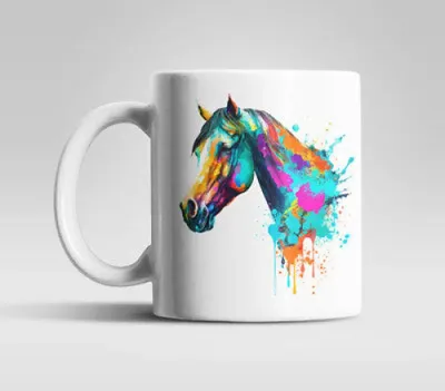 Produktbild von Farbenfrohes Pferd Kaffeetasse Teetasse Tasse Geschenkidee