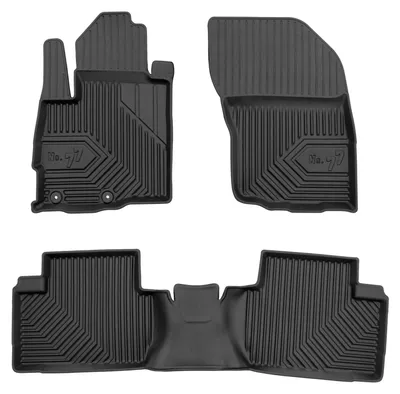 Zdjęcie produktu dla Dywaniki gumowe przednie + tunel do Mitsubishi Outlander II 2006-2012 (SUV) – czarne, dopasowane