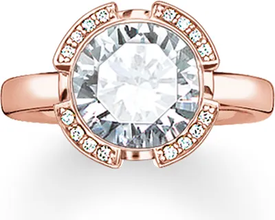 Produktbild von TR2038-416-14-52, TR2038-416-14-54 Ring Zirkonia rosè vergoldet TR2038-416-14 Thomas Sabo