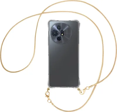 Produktbild von Handykette Backcover-Schutzhülle mit Band (Metall goldfarben) für TCL 50 XL Nxtpaper 5G - goldfarbene Snake-Kette