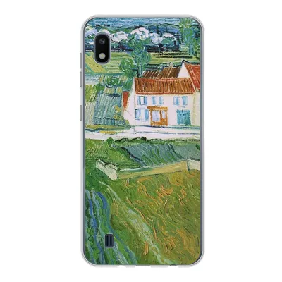 Produktbild von MuchoWow® Handyhülle Schutzhülle Hülle für Samsung Galaxy A10 Landschaft mit Kutsche und Zug - Vincent van Gogh Silikon Softcase Handy Hülle - Schutzhülle
