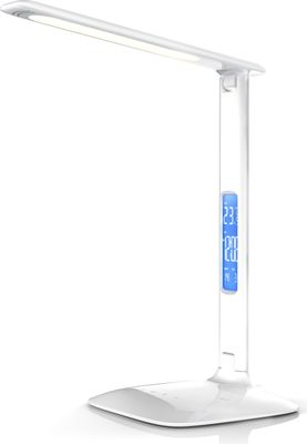 Brandson Schreibtischlampe, Dimmbar, Farbwechsel, Temperatur-, Alarm- & Kalenderfunktion, LED Tischlampe