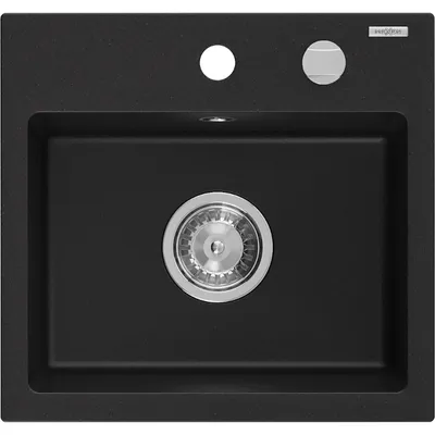 Produktbild von Mexen Milo granitový jednokomorový drez 435 x 410 mm, čierna - 6505441000-77