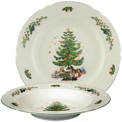 Obrázok produktu pre Seltmann Weiden Marieluise vianočný obedový servis, sada riadu, servis, sada riadu, porcelán, farebný, 12 ks, 1716499