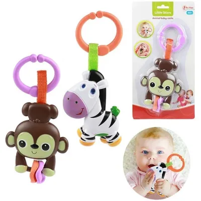 Produktbild von Babyrassel Tiere Zebra oder Affe
