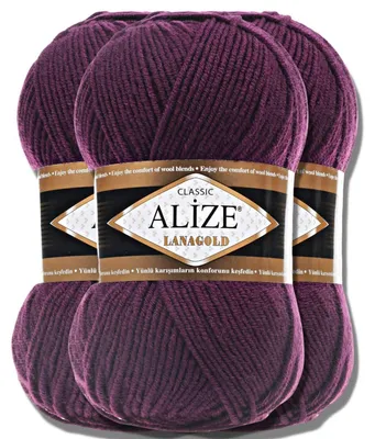 Produktbild von Alize 3x 100g Lanagold Wolle, Uni, Häkeln, Stricken (111)