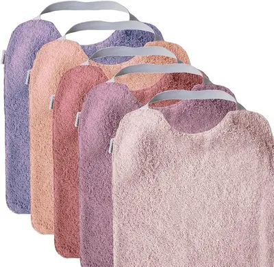 Produktbild von MIMUSELINA Packung x5 Lätzchen Baby Groß zur Förderung von Autonomie - Lätzchen Frottee Groß - Babylätzchen Wasserdicht & Saugfähig - Europe
