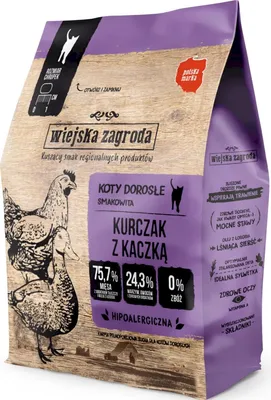 Zdjęcie produktu dla Karma sucha dla kota Wiejska Zagroda Kurczak z kaczką 400g