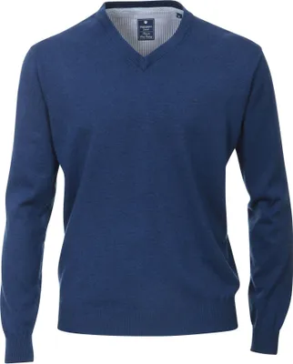 Image de REDMOND Casual Homme Pull manches longues col V Comfort Bleu moyen S