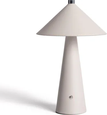Produktbild von LED Tischlampe 3W Tragbar Leder und Metall mit wiederaufladbarem USB-Akku Nhalma Beige