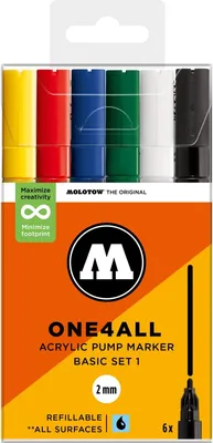 Image de MOLOTOW MO200810 MOLOTOW One4All Acrylstifte farbsortiert 2,0 mm, 6 St.