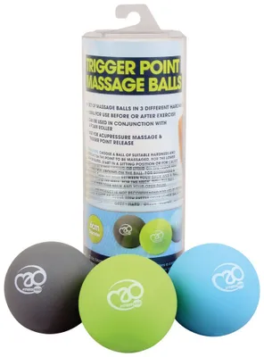 Produktbild von Fitness-Mad Massageballen Triggerpunkt Set grau grün blau 6 cm