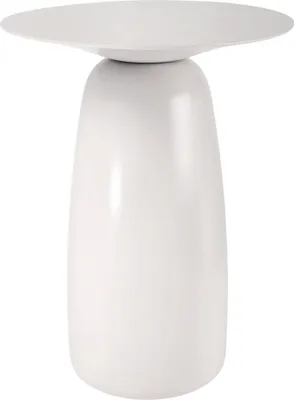 Produktbild von Beistelltisch BAOBAB 44 / Kaffeetisch - Sofatisch - Laptoptisch - Nachttisch - Pflanzentisch / Oval 32 x 44 / Gedrechseltes massives Buchenholz / Weiß