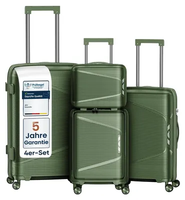 Produktbild von Reisekoffer-Set – Trolley – Hartschalenkoffer – TSA-Schloss – 4-teilig – Aluminiumgriff