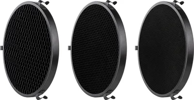 Produktbild von Walimex pro Wabenset 3-teilig für Standardreflektoren, Waben mit 10°, 30° und 60° Abstrahlwinkel für gerichtetes Licht