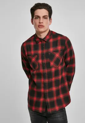 Immagine prodotto di Urban Classics - Camicia di flanella a quadri 6 nero/rosso - M