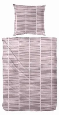 Produktbild von Hahn Fein-Biber Bettwäsche Streifen Steingrau und Grau 135x200 cm Steingrau