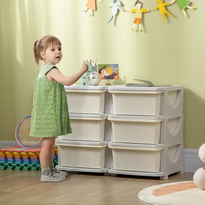 Produktbild von Sweiko Aufbewahrungsbox für Kinder, Kinder-Aufbewahrungsbox, 3 Schubladen, Weiß