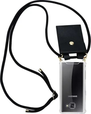 Produktbild von Cadorabo Hülle für Samsung Galaxy A5 2016 Schutzhülle in Schwarz Handy Kette Silikon Kordel abnehmbares Etui
