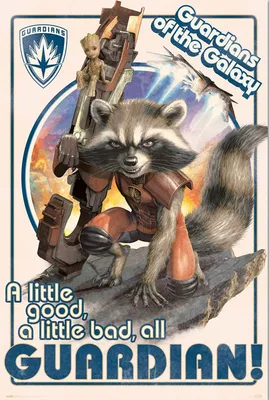 Image de Les Gardiens de la Galaxie - Rocket & Baby Groot - Affiche du film spatial - 61x91,5 cm