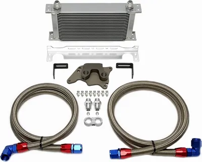 Image de 18 rangées de kit de refroidissement d'huile en aluminium argent 2 x 22mm AN10 pour MINI Cooper S Type R56