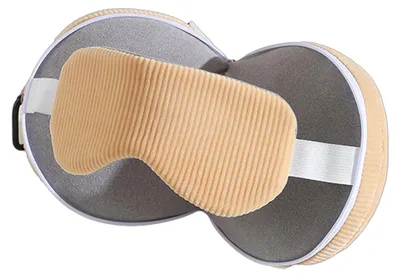 Produktbild von Reise-Nackenkissen mit Schlafmaske, 2-in-1 tragbares Nackenstützkissen, faltbares Kissen mit Reißverschluss und Karabinerhaken zur Linderung von Nackenschmerzen auf Flügen und Autofahrten