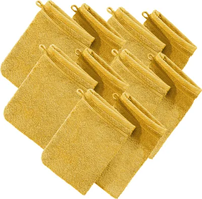 Produktbild von Erwin Müller Waschhandschuh Heidelberg" 10er-Pack gelb 15x21 cm"