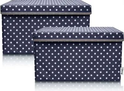 Produktbild von Lifeney 2-Set Aufbewahrungsbox Kinder (37x25x21cm) I Aufbewahrungskorb für Kinderzimmer und Wohnbereich I Kinder Aufbewahrungskiste (Anthrazit Punkte)