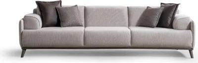 Produktbild von Graues Textil 3-Sitzer Sofa modern und stilvoll