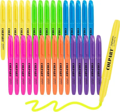 Produktbild von Textmarker Set, Pastell Highlighter, 30 Farben, Doppelspitze, Keilspitze, Aesthetic Marker