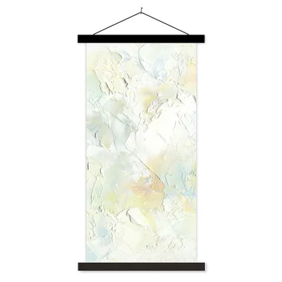 Produktbild von MuchoWow® Textilposter Ölgemälde weiß 90x180 cm mit schwarzem Rahmen - Dekoration Wohnzimmer