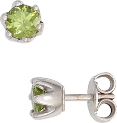 Produktbild von JOBO Ohrstecker 925 Sterling Silber rhodiniert 2 Peridote grün Ohrringe