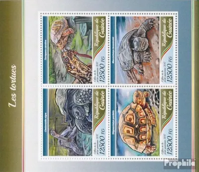 Produktbild von Briefmarken Guinea 2017 Mi 12555-12558 Kleinbogen (kompl. Ausgabe) postfrisch Schildkröten