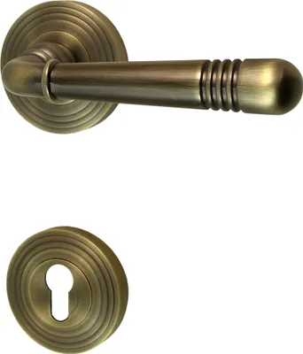 Produktbild von Türbeschlag 1702 Helena R PZ Messing brüniert Türdrücker Türklinke Türgriffe