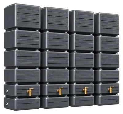 Produktbild von 4x 350L GRAF SLIM Wood Decor Set graphitegrey 1840x600x390cm