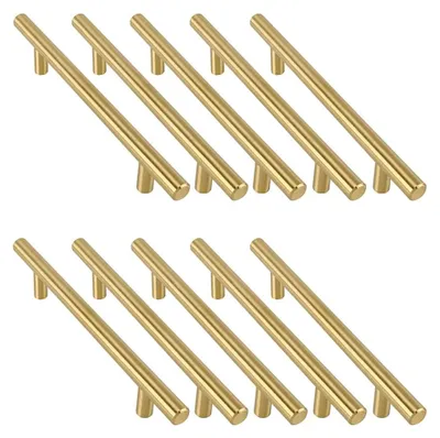 Möbelgriffe gold, 10 Stück, Edelstahl, 128 mm Abstand