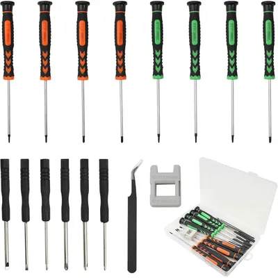 Produktbild von Mini Schraubendreher Set für Feinmechanik & Elektronik mit 8 Teilen und Pinzette
