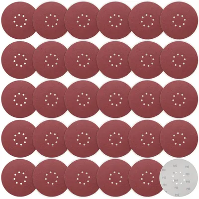 Productafbeelding van Schuurpapier 225mm met klittenband, 30 stuks, korrel P80, 8 gaten, geschikt voor gipsplaat schuurmachines