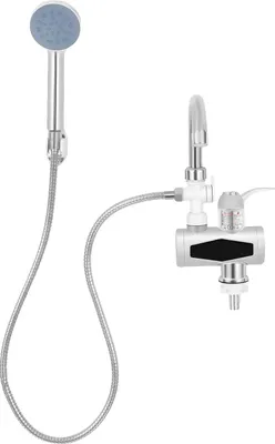 Produktbild von Heißwasserhahn, 360° drehbares Design, LCD-Temperaturanzeige, Silber