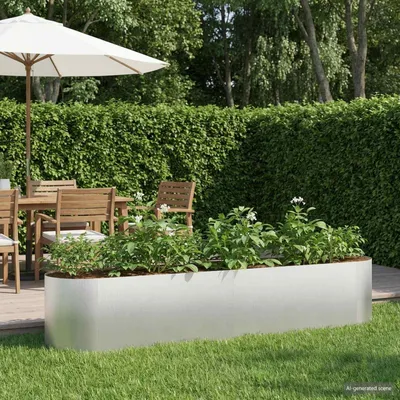 Immagine prodotto di Maison Exclusive - Aiuola rialzata da giardino, acciaio inossidabile, 200 x 40 x 40 cm