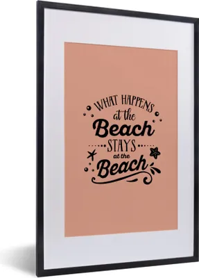 Produktbild von MuchoWow® Gerahmtes Poster Sommer - Zitat - Strand 40x60 cm - Poster mit Schwarzem Bilderrahmen Wandposter Rahmen Foto Bilder - Poster in Rahmen