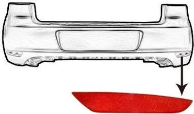 Obrázek produktu pro Nárazník s odrazkou VAN WEZEL (5863940) pro VW Golf VI | Odrazka,