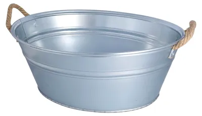 Produktbild von Zinkwanne wasserdicht Liter Volumen Getränkekühler Eiswürfelbehälter Pflanztopf aus Zink (28 Liter)