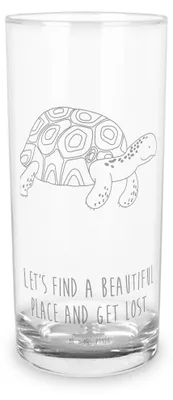 Produktbild von Mr. & Mrs. Panda Glas Schildkröte Marschieren 400 ml - Transparent - Geschenk, Inspiration, Abenteuer, küchenglas, Neustart, Tumbler, Cocktailglas, Longdrinkglas