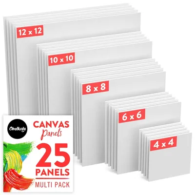 Malgrundleinwand-Set, 25 Stück, 5 Größen, Baumwolle, säurefrei